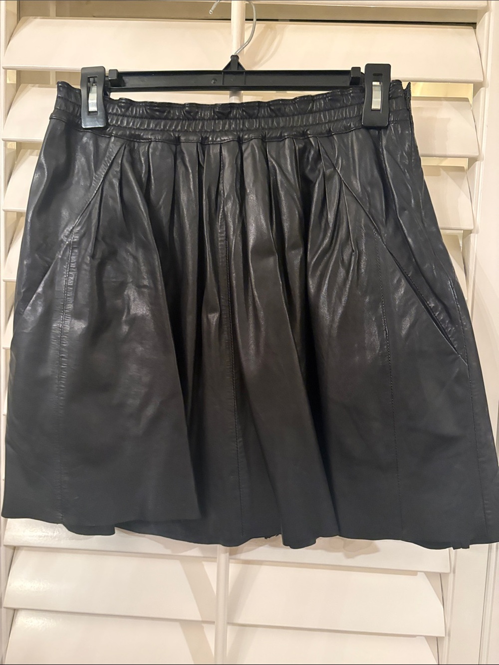 Zadig & Voltaire Black Faux Leather A-Line Skirt